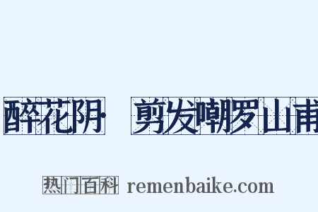 醉花阴·剪发嘲罗山甫是什么意思的图片